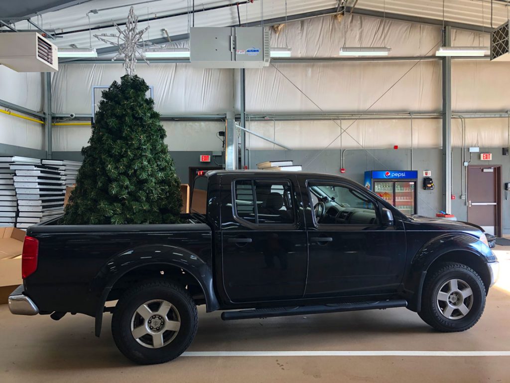 Mastic-Shirley Chamber Christmas tree transport