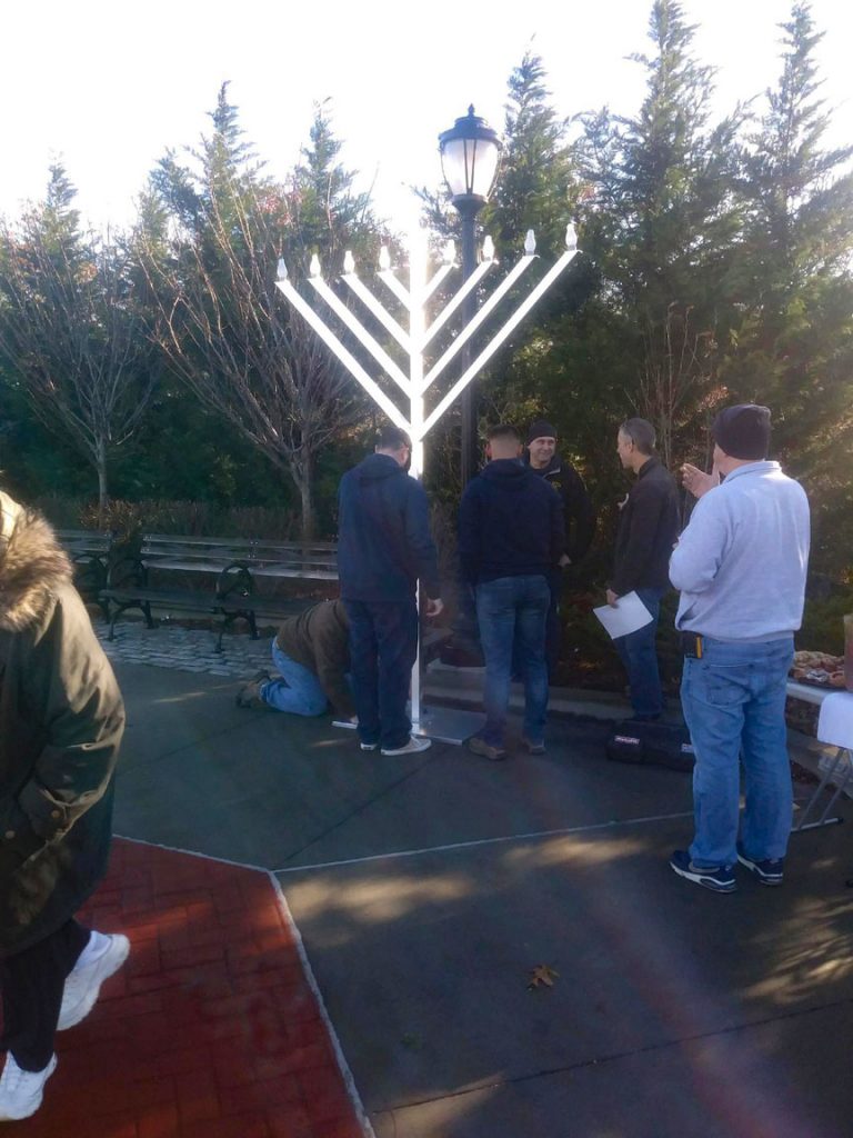 Mastic-Shirley Chamber menorah assembly