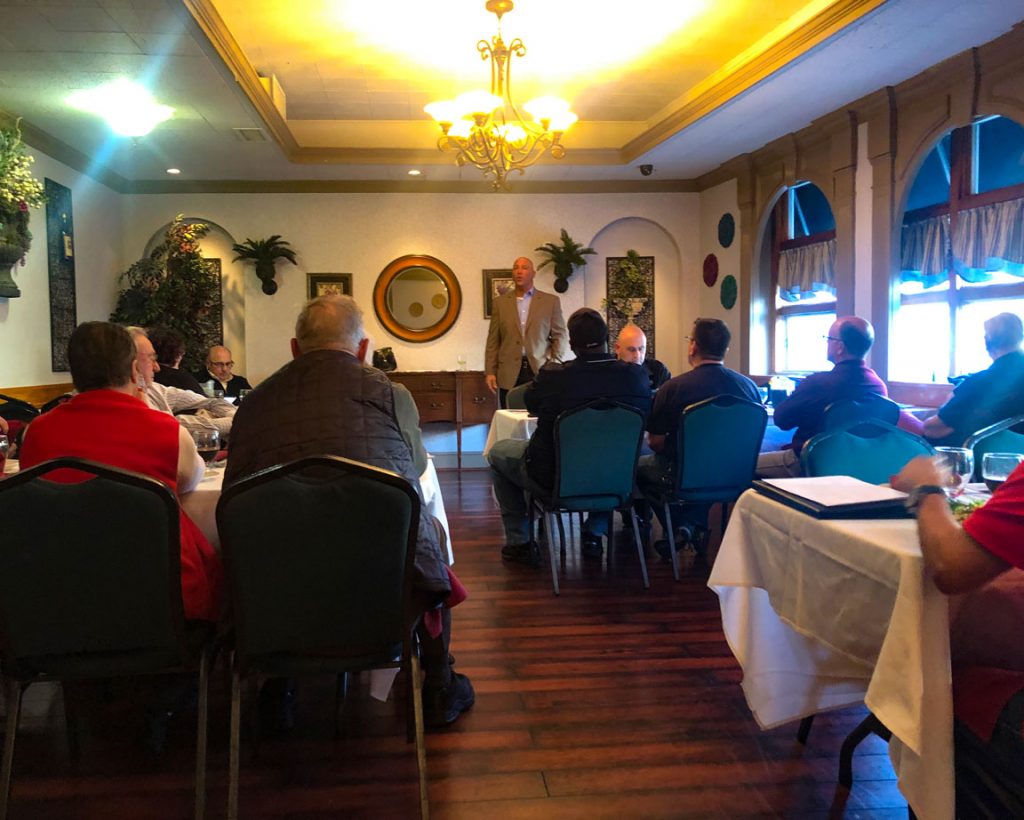 Jim Tullo speaking Mastic-Shirley Chamber meeting